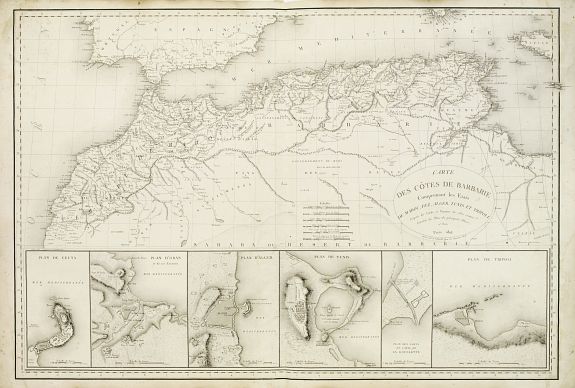 COLIN, E., Carte des Cotes de Barbarie., antique map, old maps