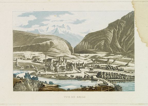 ANONYME., Vue de Brigg., antique map, old maps