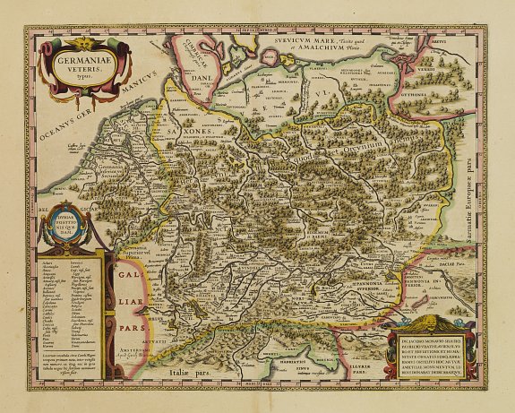 BLAEU, W., Germaniae veteris typus, antique map, old maps