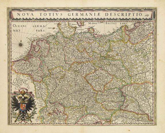 BLAEU, W., Nova totius germaniae descriptio., antique map, old maps