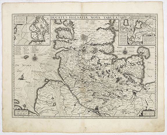 HONDIUS, H., Ducatus Holsatiae nova tabula., antique map, old maps
