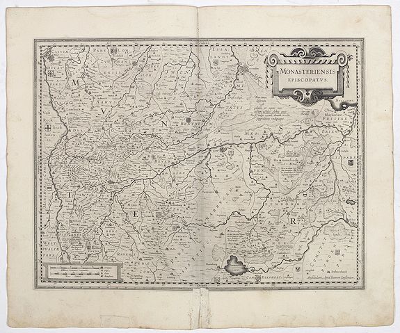 JANSSONIUS, J., Monasteriensis Episcopatus., antique map, old maps