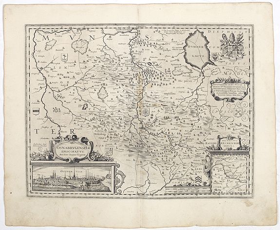 JANSSONIUS, J., Osnabrugensis episcopatus. . ., antique map, old maps