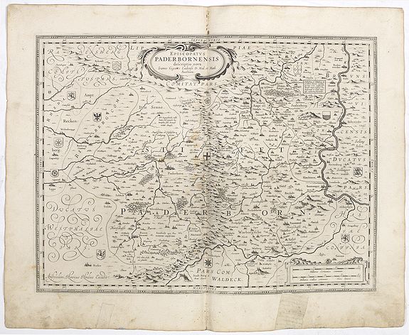 JANSSONIUS, J., Episcopatus Paderbornensis, antique map, old maps