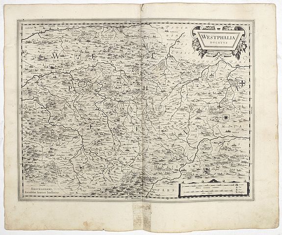 JANSSONIUS, J., Westphalia Ducatus., antique map, old maps