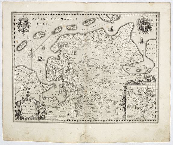 JANSSONIUS, J., Typus Frisiae Orientalis., antique map, old maps