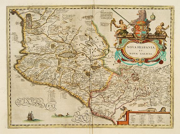 BLAEU, W., Nova Hispania et Nova Galicia., antique map, old maps