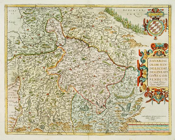 ORTELIUS,A., Bavariae, olim vindeliciae delineationis.., antique map, old maps