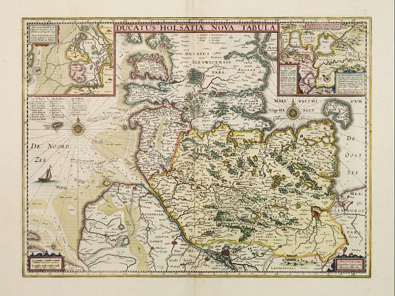 HONDIUS, H., Ducatus Holsatiae nova tabula., antique map, old maps
