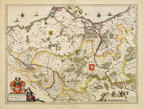 BLAEU,W., Brandenburgum Marchionatus cum Ducatibus Pomerani.., antique map, old maps