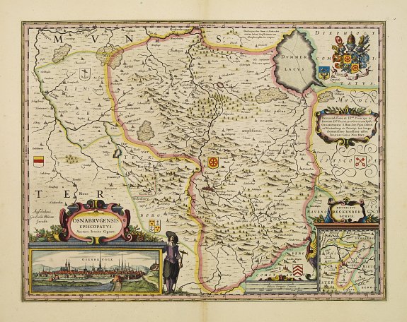 BLAEU, J., Osnabrugensis episcopatus., antique map, old maps