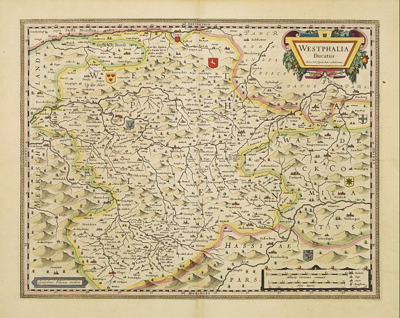 BLAEU, J., Westphalia Ducatus., antique map, old maps