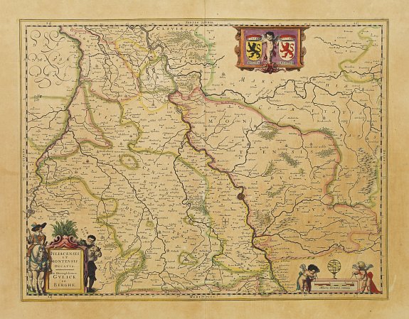 BLAEU, W., Juliacensis et Montensis Ducatus / De Hertoghdomen Gulick en Berghe., antique map, old maps
