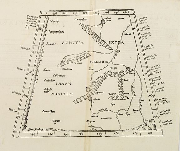 PTOLEMEE, C./TRECHSEL, G., Tabula octava Asiae continet., antique map, old maps