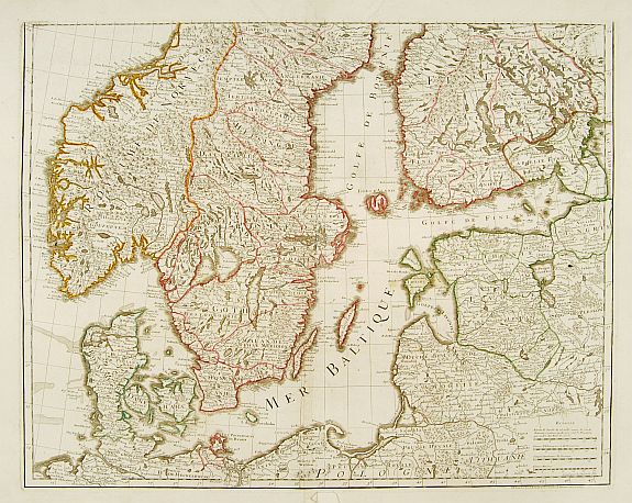 BUACHE, P., (Map of Scandinavia)., antique map, old maps