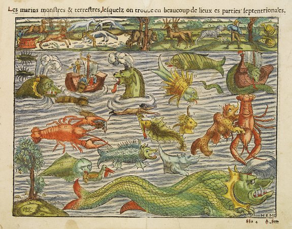 MÜNSTER, S., Les marins monstres & terrestres..., antique map, old maps
