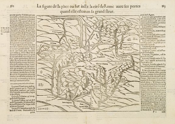 MÜNSTER, S., La figure de la place ou fut jadiz la cité de Rome. . ., antique map, old maps