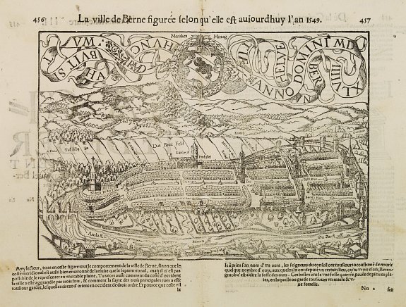 MÜNSTER, S., La ville de Berne. . ., antique map, old maps