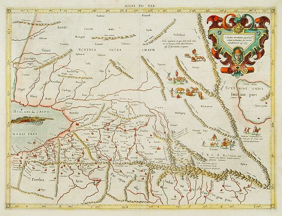 MERCATOR, G., Asiae Tabula VII Continet Hyrcaniam, Margianam, Bactrianam, Sogdianam, antique map, old maps