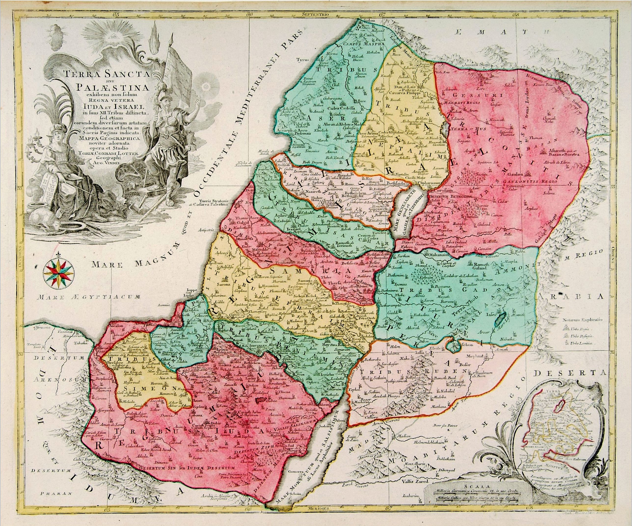 LOTTER, T. C., Terra Sancta sive Palaestina. . ., antique map, old maps
