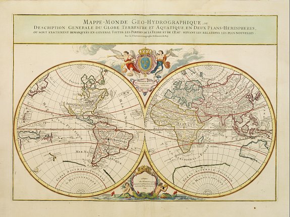 SANSON, G / JAILLOT, H., Mappe-Monde Geo-Hydrographique, ou Description Generale..., antique map, old maps