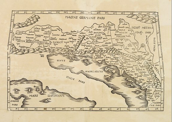 PTOLEMEE, C. / TRECHSEL, G., EUROPAE Tabula Quinta continet Rhetiam et Vindeliciam?, antique map, old maps
