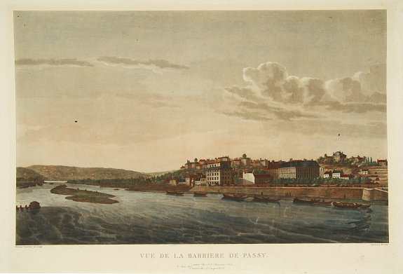 DEMARTRAIS, D., Vue de la Barrière de Passy., antique map, old maps