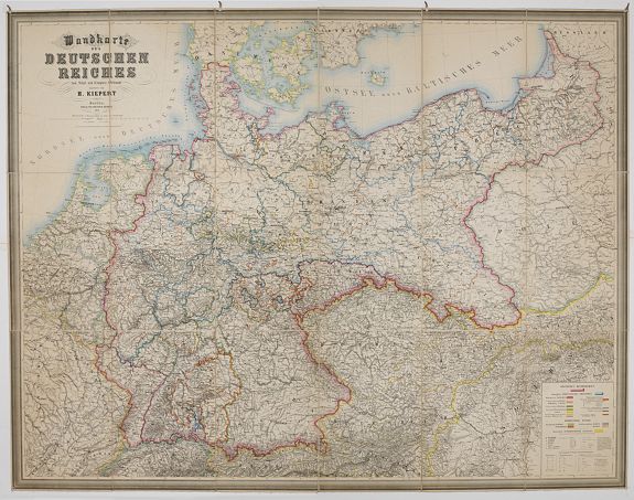 KIEPERT, H., Wandkarte des Deutsches Reiches zum Schul und Comptoir-Gebrauch. . ., antique map, old maps