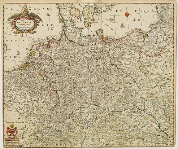 VISSCHER, C.J., Tabula Germaniae emendata recens. . ., antique map, old maps