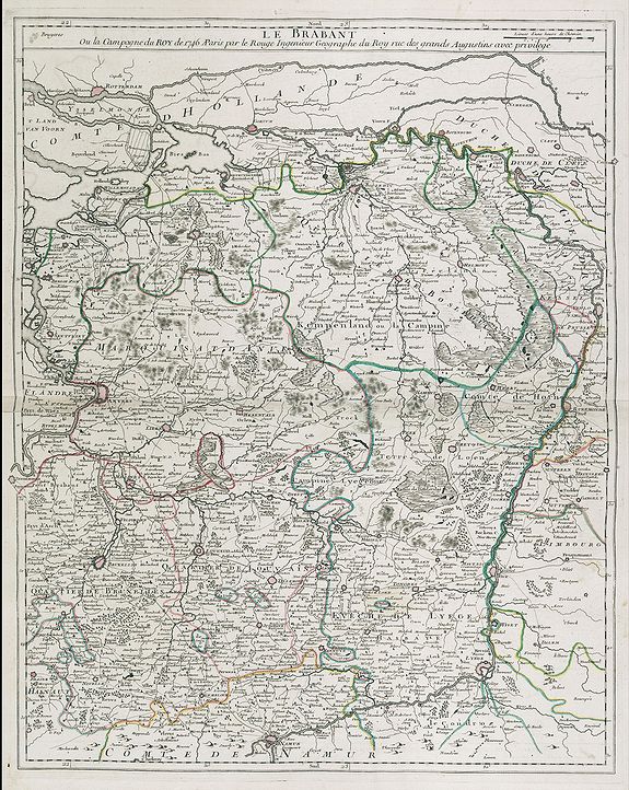 LE ROUGE, G. L., Le Brabant. Ou la Campagne du Roy de 1746. . ., antique map, old maps