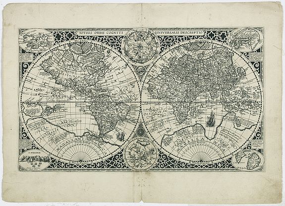 MERULA, P., Totius Orbis Cogniti Universalis descriptio., antique map, old maps