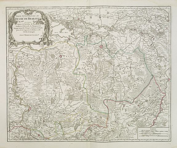 ROBERT DE VAUGONDY, G., Partie septentrionale du duche de Brabant, antique map, old maps
