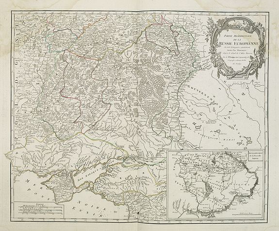 ROBERT DE VAUGONDY, G., Partie méridionale de la Russie Européenne. . ., antique map, old maps