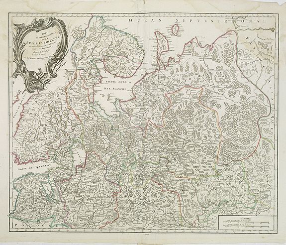 ROBERT DE VAUGONDY, G., Partie Septentrionale de la Russie Européenne . . ., antique map, old maps