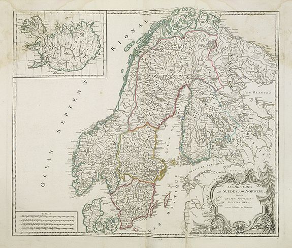 ROBERT DE VAUGONDY, G., Les royaumes de Suede et de Norvège. . ., antique map, old maps