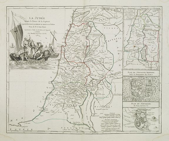 ROBERT DE VAUGONDY, G., La Judée depuis le Retour de la Captivité, . . ., antique map, old maps