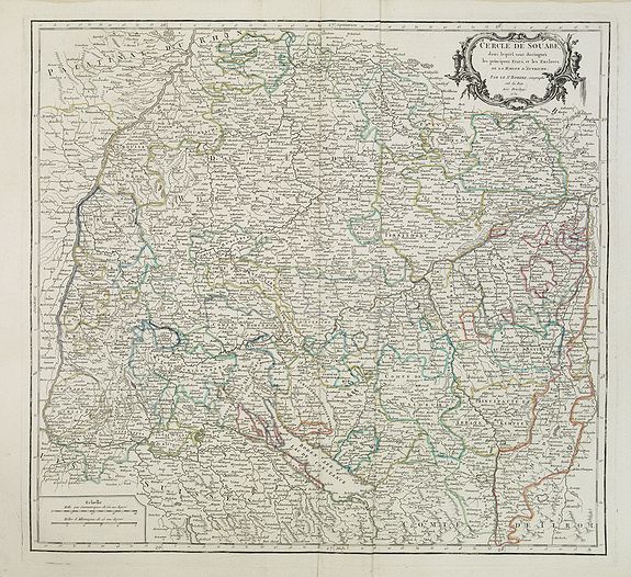 ROBERT DE VAUGONDY, G., Cercle de Souabe. . ., antique map, old maps