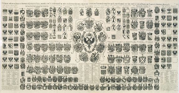 CHATELAIN, H., Carte Heraldique representant les armes de l'emperereur. . .du Saint Empire Romain., antique map, old maps