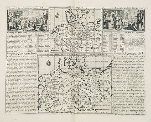 CHATELAIN, H., Germania antiqua. / Carte de l'ancienne Germanie . . ., antique map, old maps