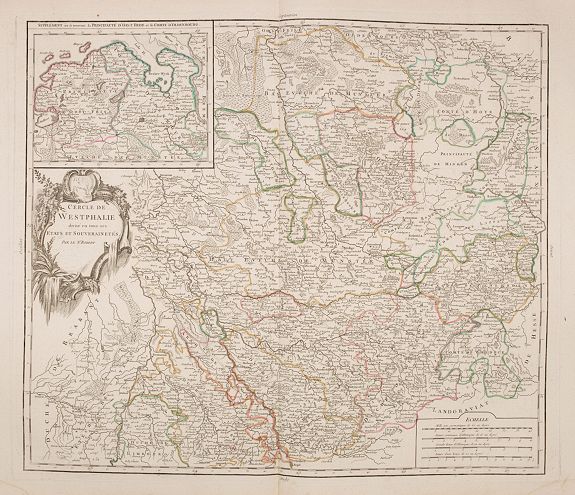 ROBERT DE VAUGONDY, G., Cercle de Westphalie, divisé en tous ses etats et souverainetés., antique map, old maps