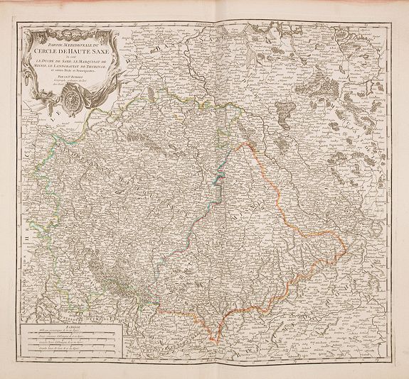 ROBERT DE VAUGONDY, G., Partie méridionale du cercle de Haute Saxe. . ., antique map, old maps