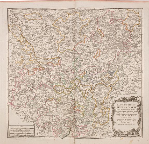 ROBERT DE VAUGONDY, G., Partie méridionale du cercle de Haute Saxe. . ., antique map, old maps