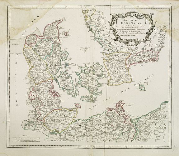 ROBERT DE VAUGONDY, G., Royaume de Danemark. . ., antique map, old maps