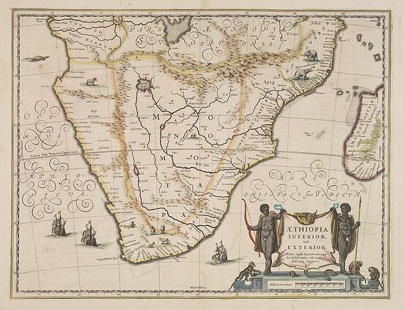 JANSSON, J., Aethiopia Inferior vel Exterior., antique map, old maps