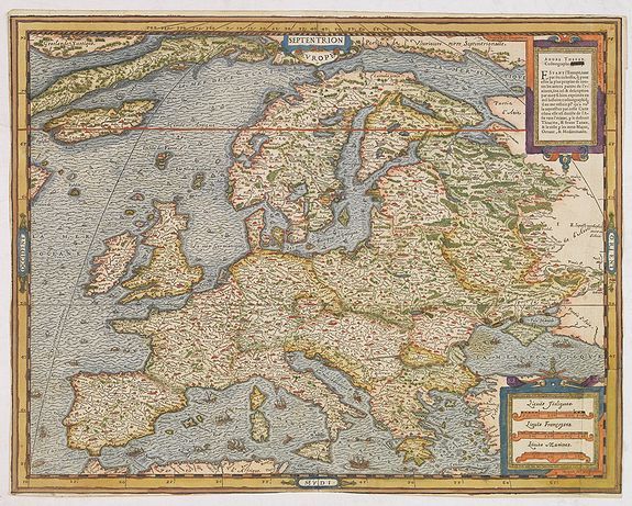 THEVET, A., Europe., antique map, old maps