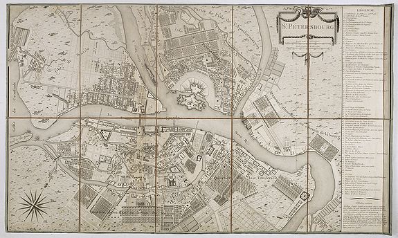 TARDIEU (Pierre François), St. Pétersbourg., antique map, old maps