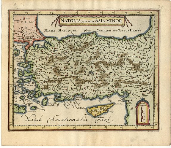 CLUVER, Natolia, Quae olim Asia Minor., antique map, old maps
