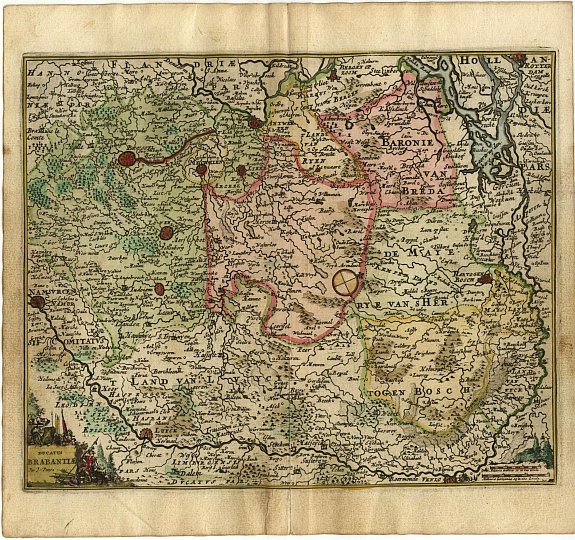 PEETERS,J., Ducatus Brabantiae, antique map, old maps