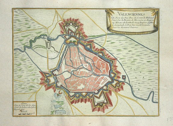 FER, N de, Valenciennes, antique map, old maps