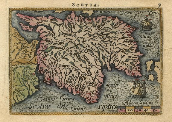 ORTELIUS,A., Scotia, antique map, old maps